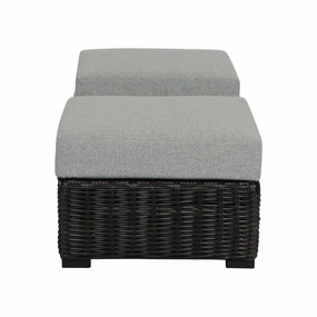 Better Homes & Gardens BH5608811816030 Bellamy Outdoor Wicker Ottomans, Dark Brown, 2 Pack