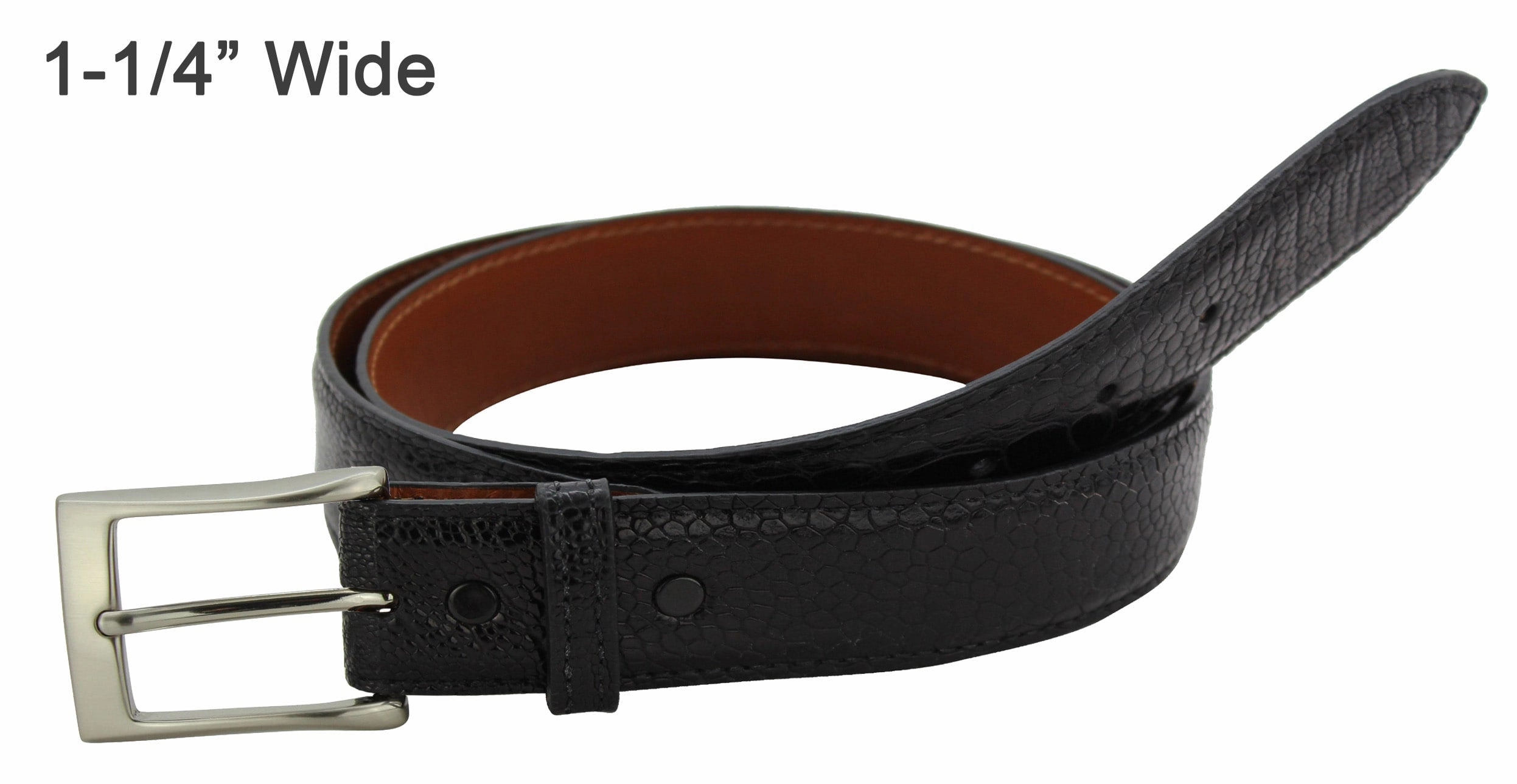 Black Ostrich Leg Designer Full Grain Leather Belt **Made To Order Allow 5 To 6 Weeks To Ship