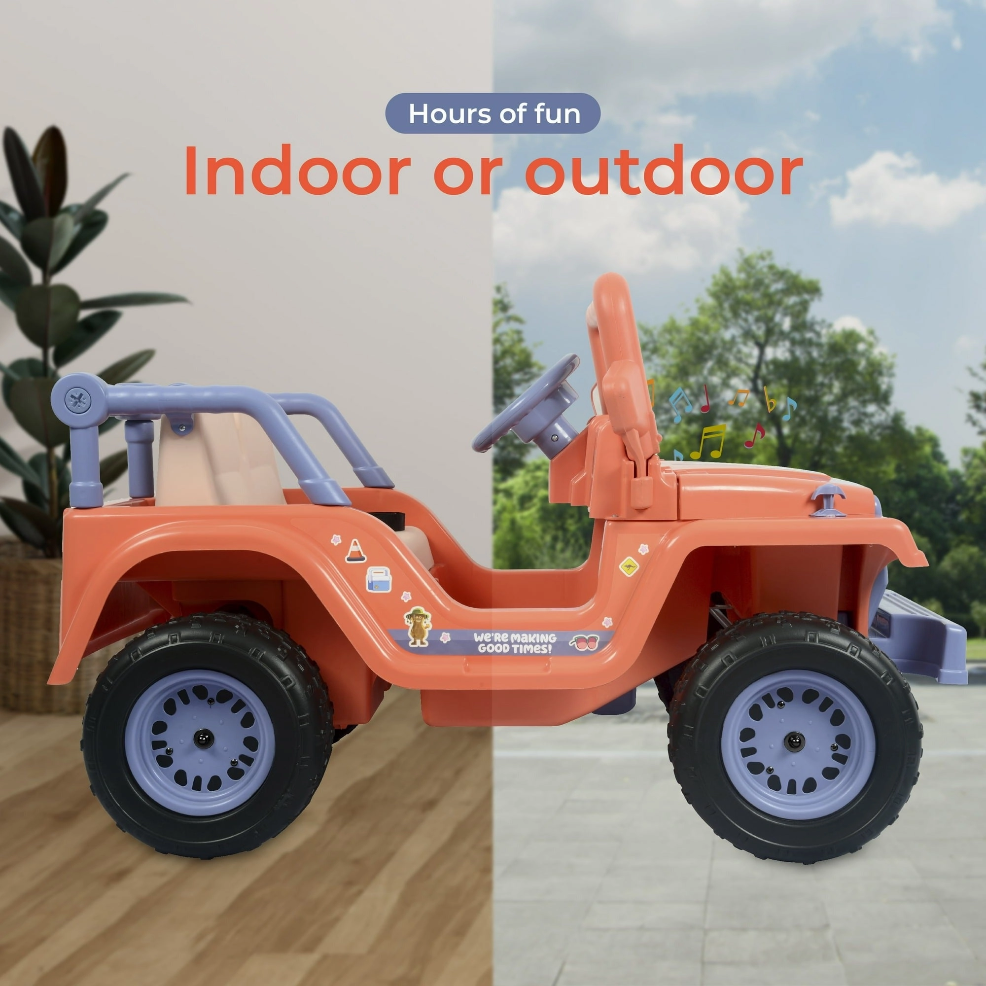 Bluey 12V 4-Wheeler Ride-On, 12 Volt Battery Powered Car for Kids w/Sounds - Ages 3 - 10 Years