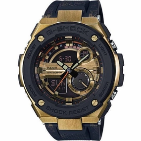 Casio Men's Watch - G-Shock Gold and Black Analog-Digital Dial Strap | GST-200CP-9ACR