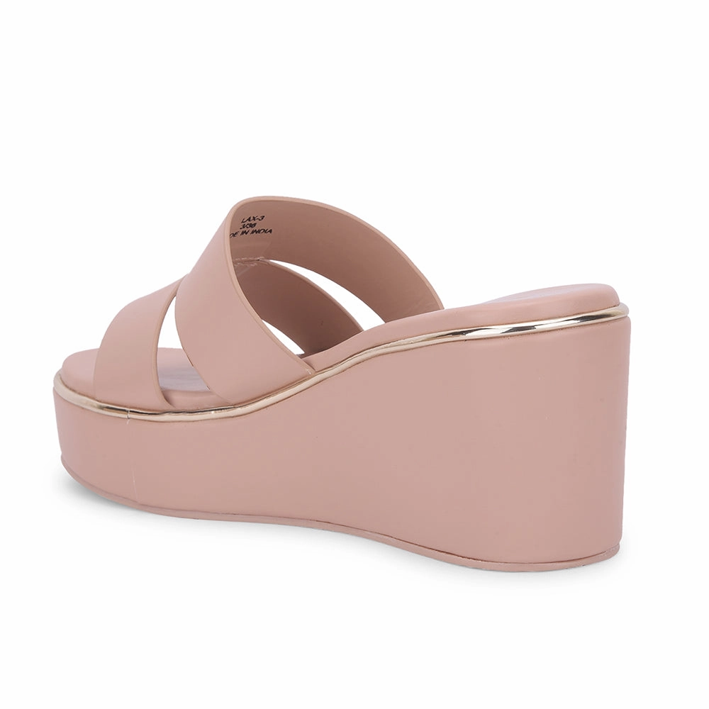 Healers Casual Peach Wedges Heels For Women LAX-3 By Liberty