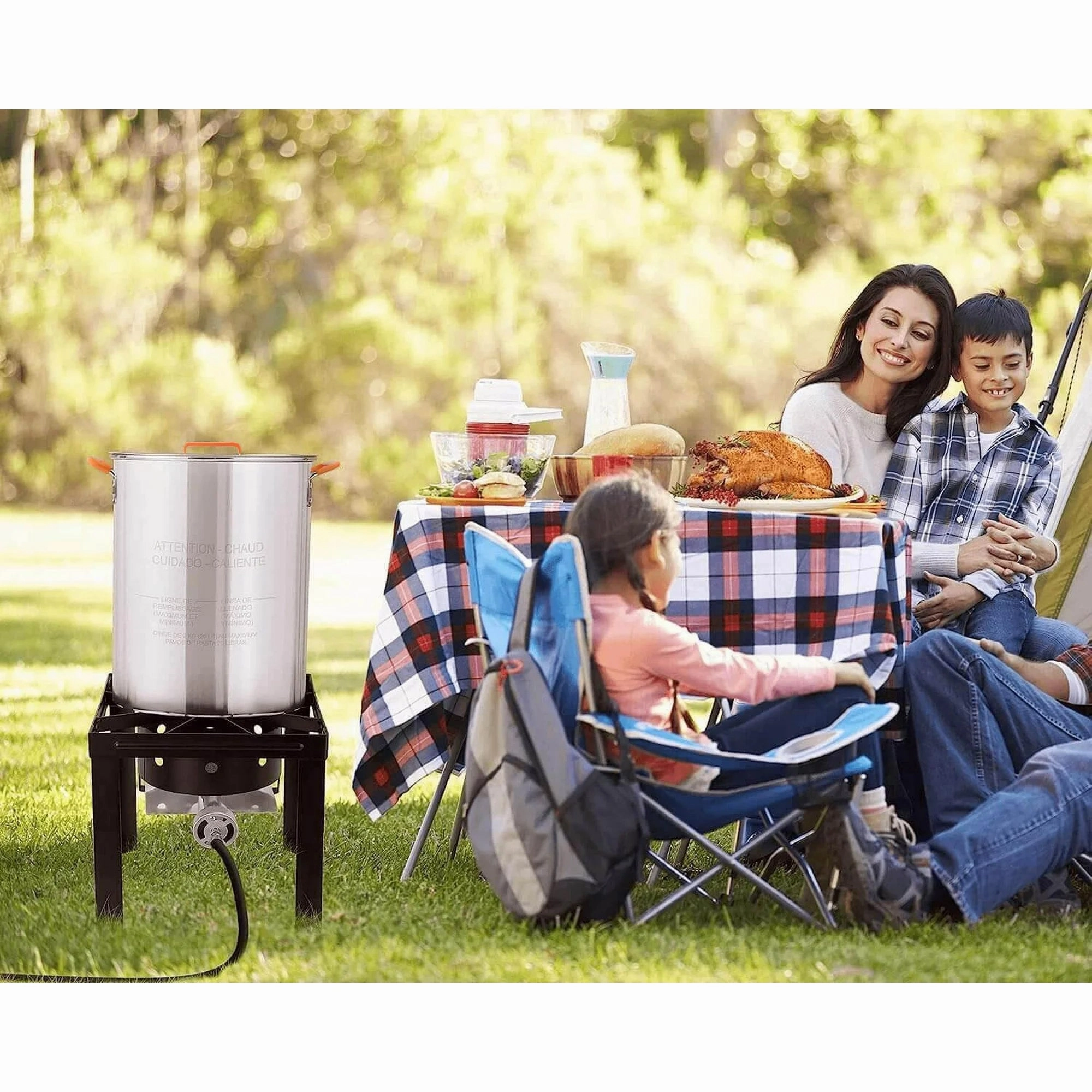 Lafati DKOF01A01 30 & 10 Quart Aluminum Propane Outdoor Turkey Fryer, 55,000 BTU Silver