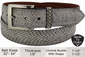 Men's Cobra Snake Skin Designer Full Grain Leather Belt **Made To Order Allow 5 To 6 Weeks To Ship