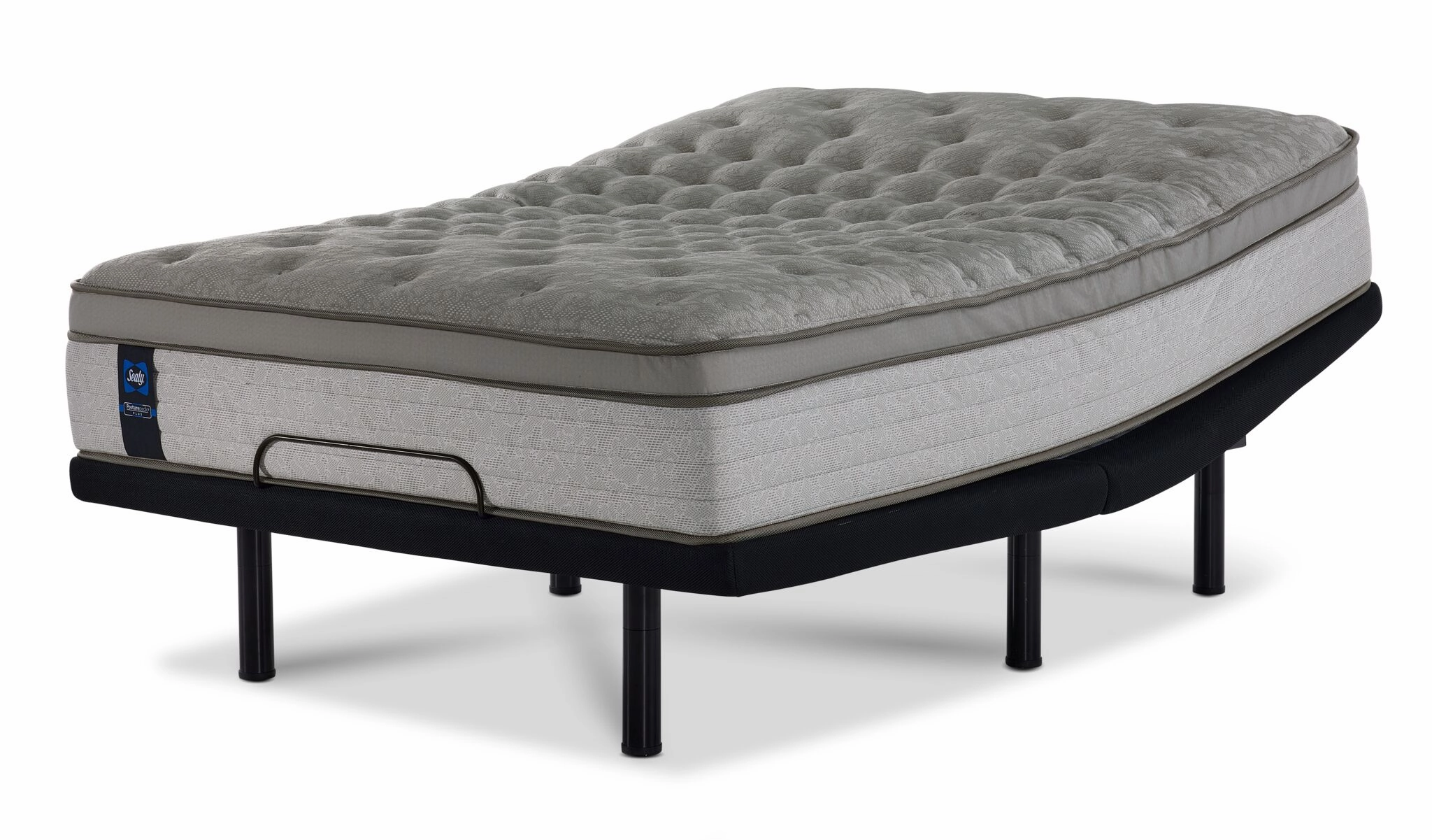 Sealy Posturepedic® Plus Sterling Milana II Luxury Plush Eurotop King Mattress and L2 Motion Pro Adjustable Base