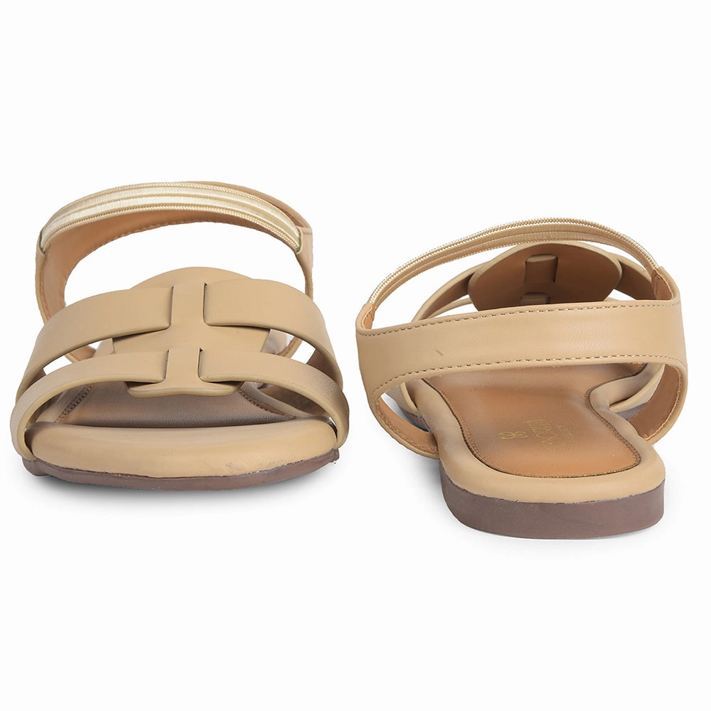 Senorita Beige Casual Flat Sandal For Women DFL-101 By Liberty