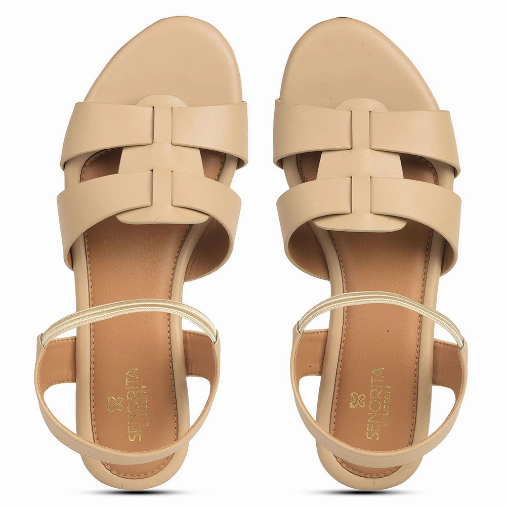 Senorita Beige Casual Flat Sandal For Women DFL-101 By Liberty