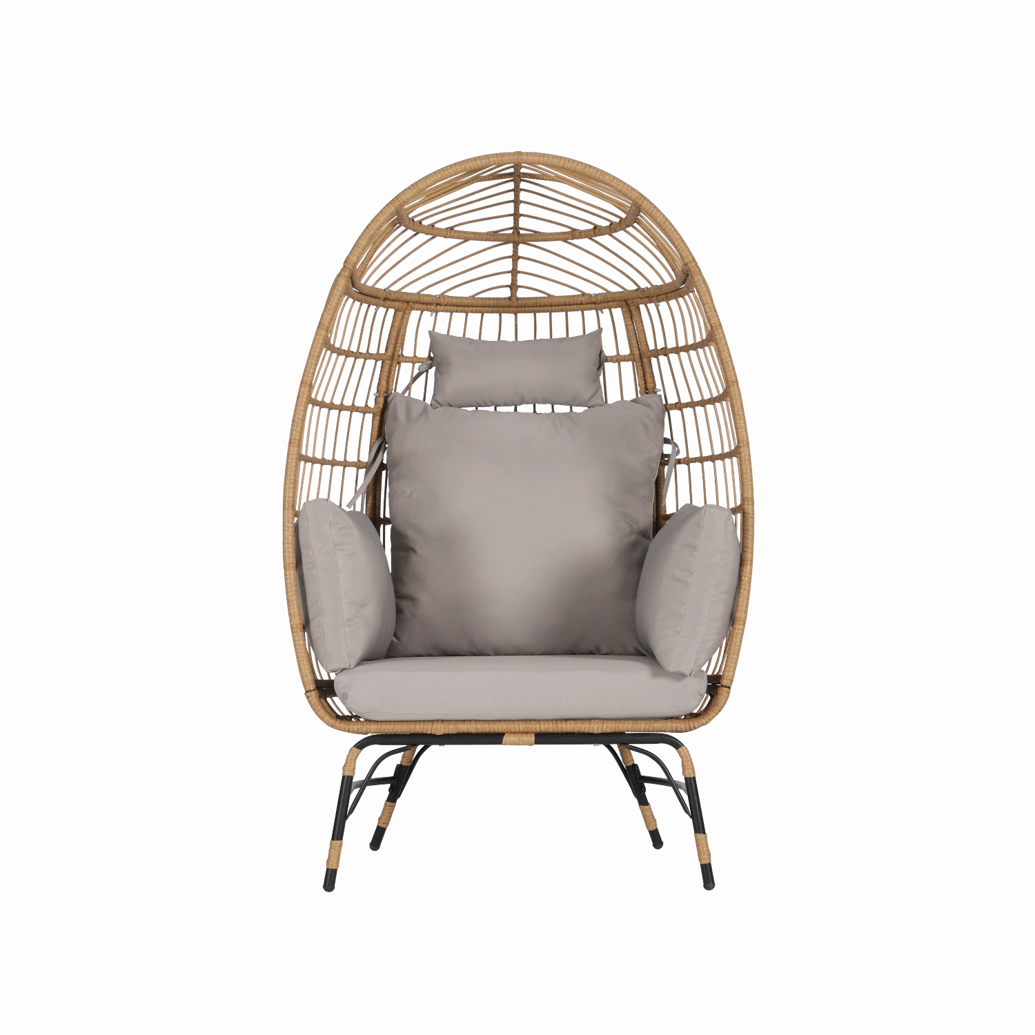 Streamdale Oversized Wicker Egg Chair w/ Cushion & Pillow