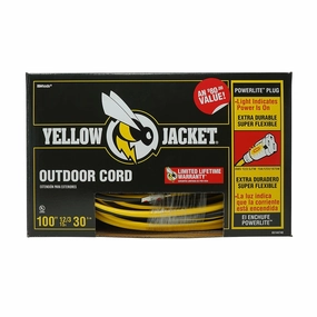 Yellow Jacket 2549SWUSA4 100-ft. Outdoor Extension Cord w/ Lighted Ends